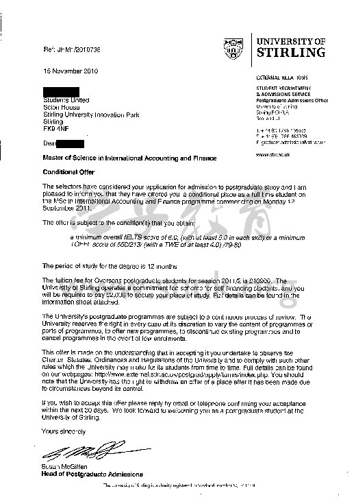 英国斯特林大学国际会计与金融学硕士