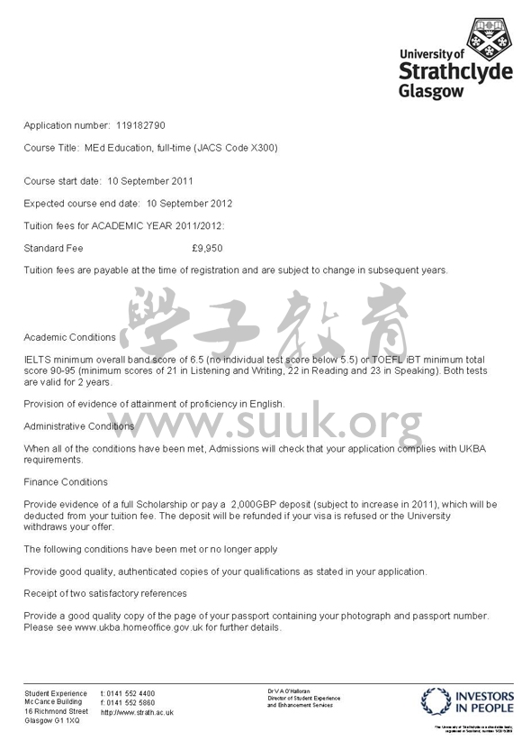 英国斯特拉斯克莱德大学教育学硕士