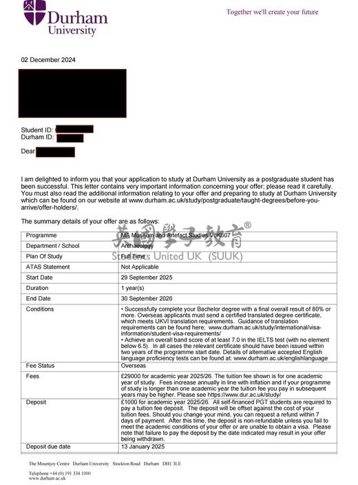 英国杜伦大学博物馆与文物研究硕士